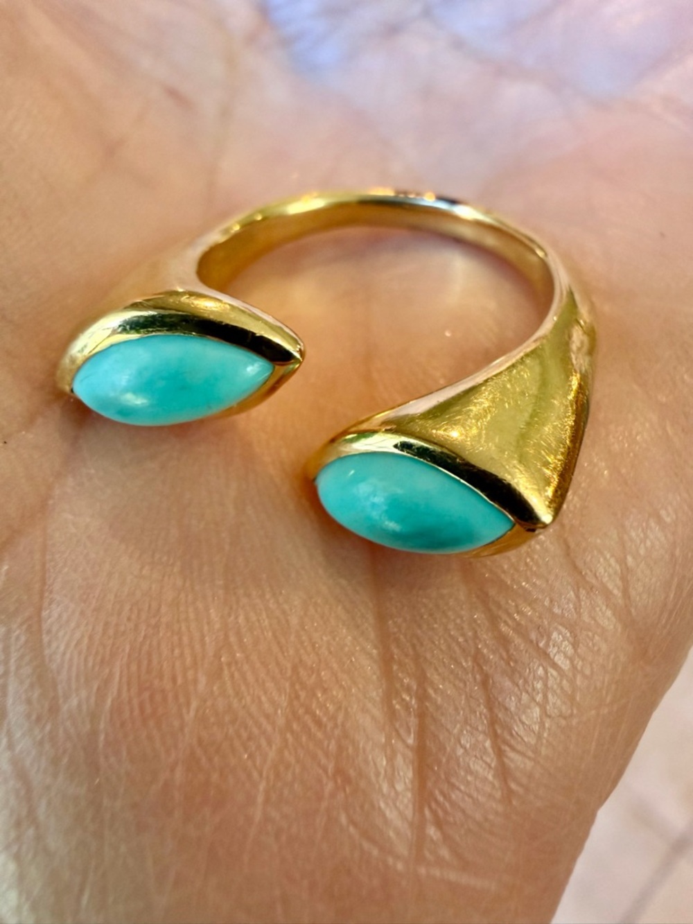 Ippolita 18 karat gold and turquoise ring - Picture 3 of 9
